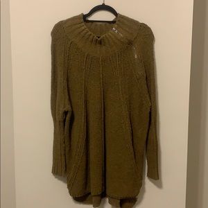 Free People Spin Around Poncho Top - Forest Green
